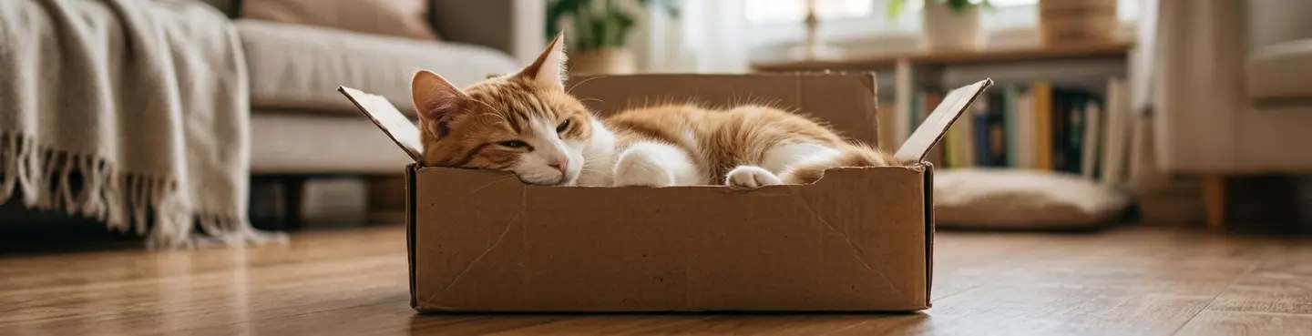 Por que os gatos se escondem em caixas mesmo quando estão felizes