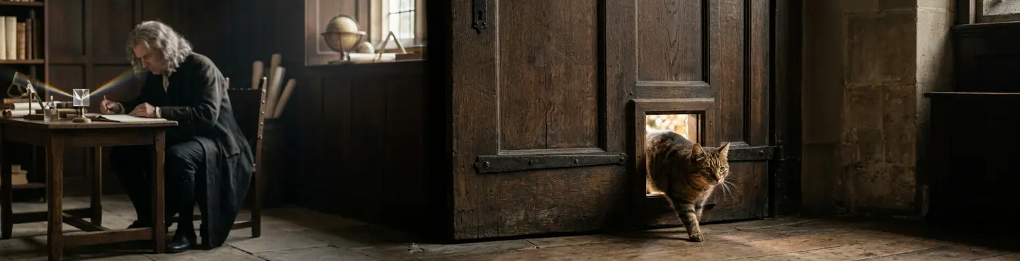 Featured image of post Isaac Newton e a porta de gato: uma invenção felina